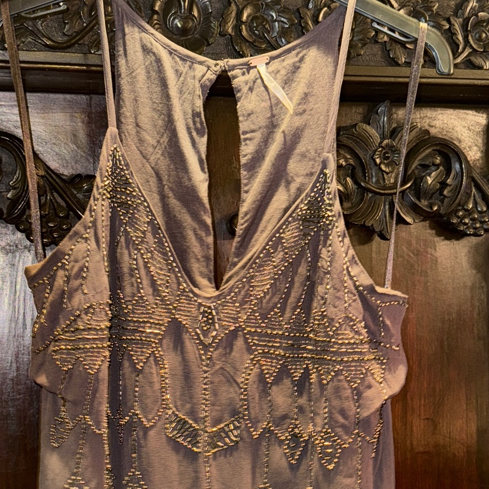 Free People Embellished Gray Dress Tunic - Picture 2 of 6